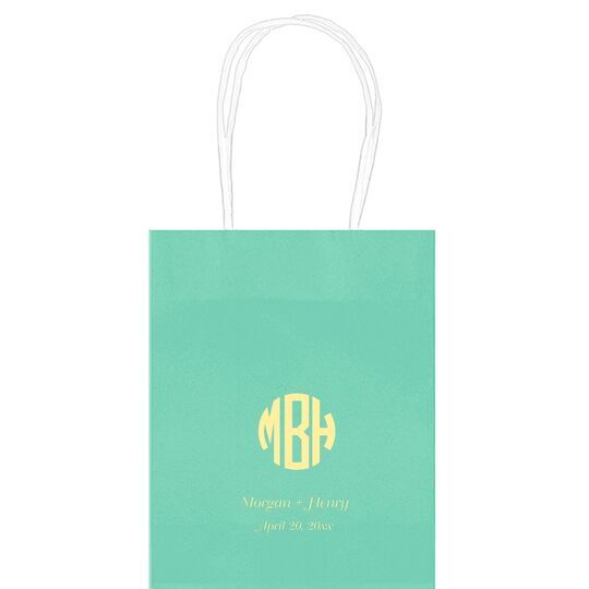 Rounded Monogram with Text Mini Twisted Handled Bags